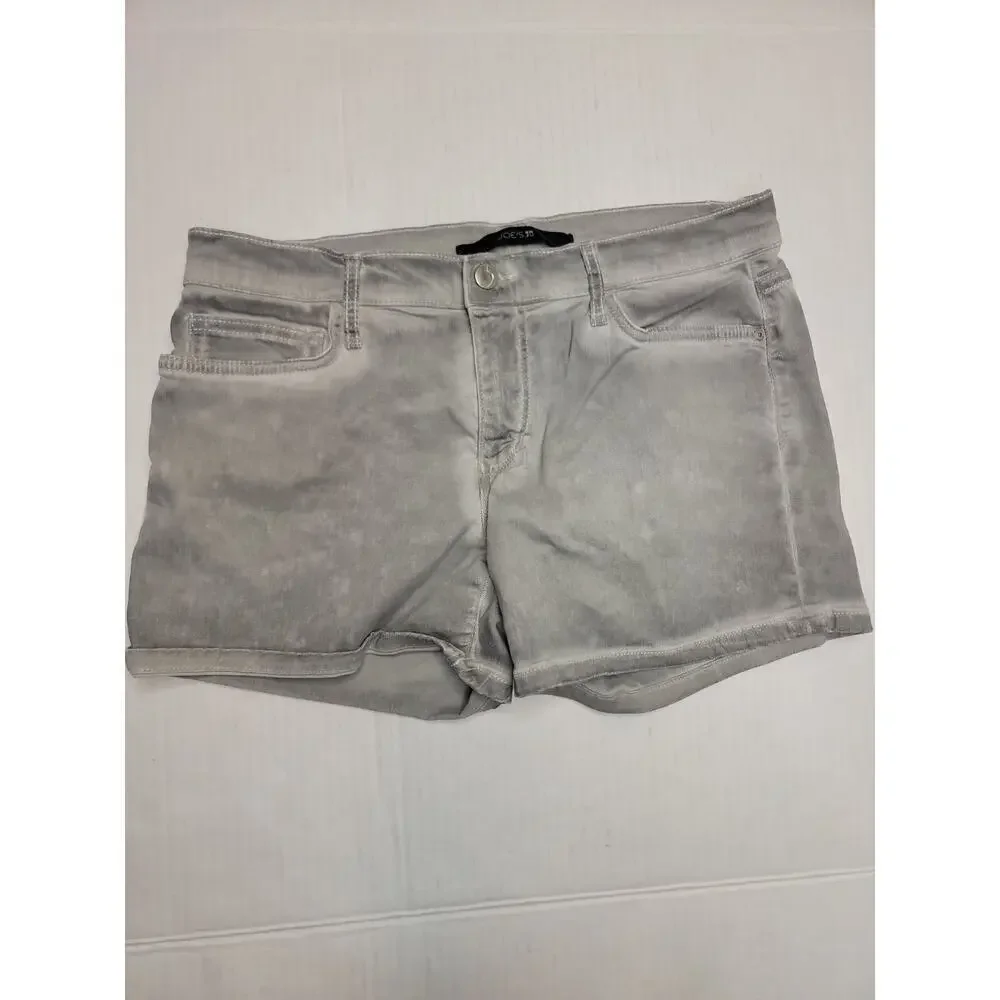 Joes Jeans Shorts Womens Sz 30 Silver Gray High Rise Denim